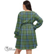 1stScotland Women's Clothing - Ogilvie Clan Tartan Crest Women's V-neck Dress With Waistband A7