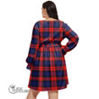 1stScotland Women's Clothing - MacLachlan Modern Tartan Women's V-neck Dress With Waistband A7