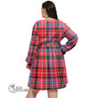 1stScotland Women's Clothing - Aberdeen District Tartan Women's V-neck Dress With Waistband A7