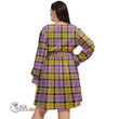 1stScotland Women's Clothing - Dunbar Ancient Clan Tartan Crest Women's V-neck Dress With Waistband A7