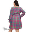 1stScotland Women's Clothing - MacGregor Hunting Ancient Clan Tartan Crest Women's V-neck Dress With Waistband A7