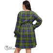 1stScotland Women's Clothing - Graham of Montrose Modern Clan Tartan Crest Women's V-neck Dress With Waistband A7