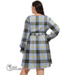 1stScotland Women's Clothing - Bell of the Borders Tartan Women's V-neck Dress With Waistband A7