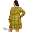 1stScotland Women's Clothing - Houston Tartan Women's V-neck Dress With Waistband A7