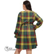 1stScotland Women's Clothing - Ogilvie of Airlie Ancient Clan Tartan Crest Women's V-neck Dress With Waistband A7