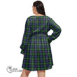 1stScotland Women's Clothing - MacKenzie Modern Tartan Women's V-neck Dress With Waistband A7