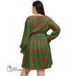 1stScotland Women's Clothing - Fulton Tartan Women's V-neck Dress With Waistband A7