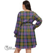 1stScotland Women's Clothing - Carnegie Ancient Tartan Women's V-neck Dress With Waistband A7