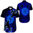 1stScotland Clothing - Viking Raven and Compass - Blue Version - Short Sleeve Shirt A95 | 1stScotland