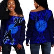 1stScotland Clothing - Viking Raven and Compass - Blue Version - Off Shoulder Sweaters A95 | 1stScotland