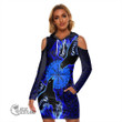 1stScotland Clothing - Viking Raven and Compass - Blue Version -  Women's Tight Dress A95 | 1stScotland