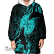 1stScotland Clothing - Viking Raven and Compass - Cyan Version - Oodie Blanket Hoodie A95 | 1stScotland