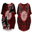 1stScotland Clothing - Viking Raven and Compass - Red Version - Batwing Pocket Dress A95 | 1stScotland