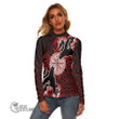 1stScotland Clothing - Viking Raven and Compass - Red Version - Women's Stretchable Turtleneck Top A95 | 1stScotland