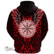 1stScotland Clothing - Viking Raven and Compass - Red Version - Hoodie Gaiter A95 | 1stScotland
