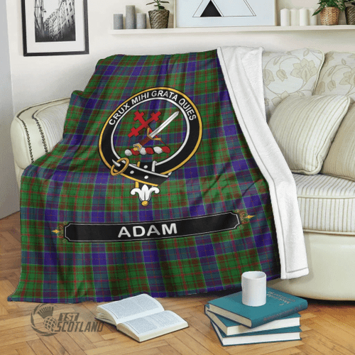 1stScotland Premium Blanket - Adam Tartan Crest Blanket A7