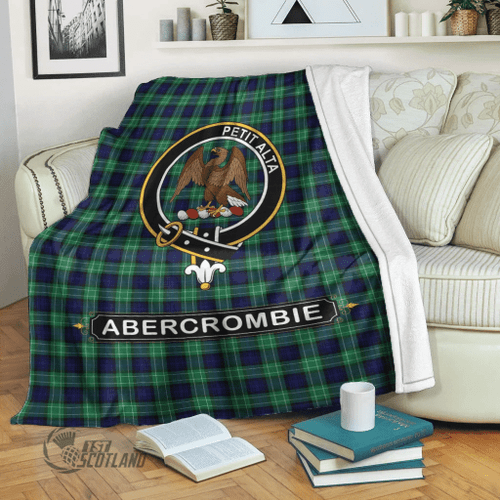 1stScotland Premium Blanket - Abercrombie (or Abercromby) Tartan Crest Blanket A7