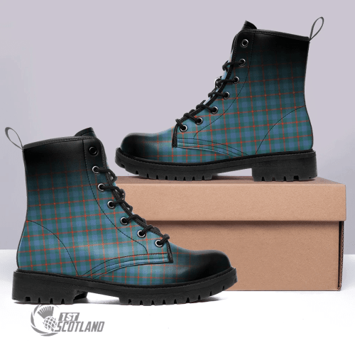 1stScotland Boots - Agnew Ancient Tartan Leather Boots Multi Black A7
