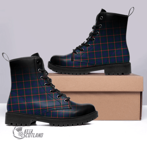1stScotland Boots - Agnew Modern Tartan Leather Boots Multi Black A7