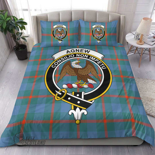 1stScotland Duvet Cover - Agnew Ancient Clan Tartan Crest Bedding Set A7