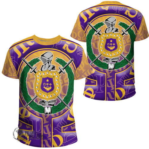 Africa Zone Clothing - Omega Psi Phi Letters Pattern T-shirt A35