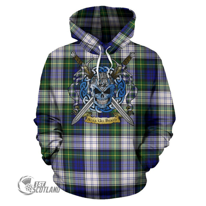1stScotland - Gordon Dress Modern Tartan Hoodie Celtic Scottish Warrior A79 | 1stScotland.com