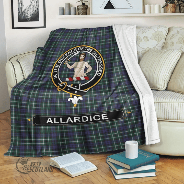 1stScotland Premium Blanket - Allardice Tartan Crest Blanket A7 | 1stScotland.com