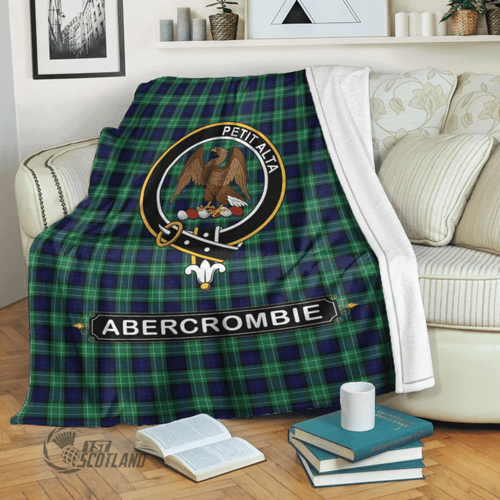 1stScotland Premium Blanket - Abercrombie (or Abercromby) Tartan Crest Blanket A7 | 1stScotland.com