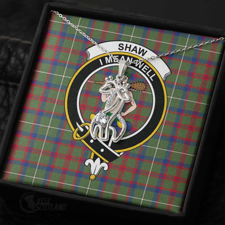 1stScotland Jewelry - Shaw Green Modern Clan Tartan Crest Graceful Love Giraffe Necklace A7 |  1stScotland