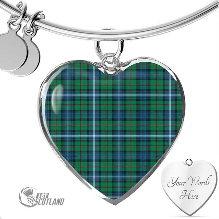 1stScotland Jewelry - Urquhart Ancient Tartan Heart Bangle A7 | 1stScotland