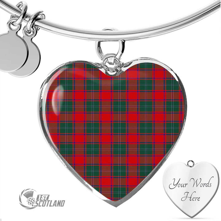 1stScotland Jewelry - Macphail Clan Tartan Heart Bangle A7 | 1stScotland