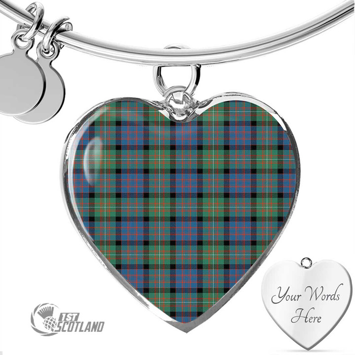1stScotland Jewelry - Macdonnell Of Glengarry Ancient Tartan Heart Bangle A7 | 1stScotland
