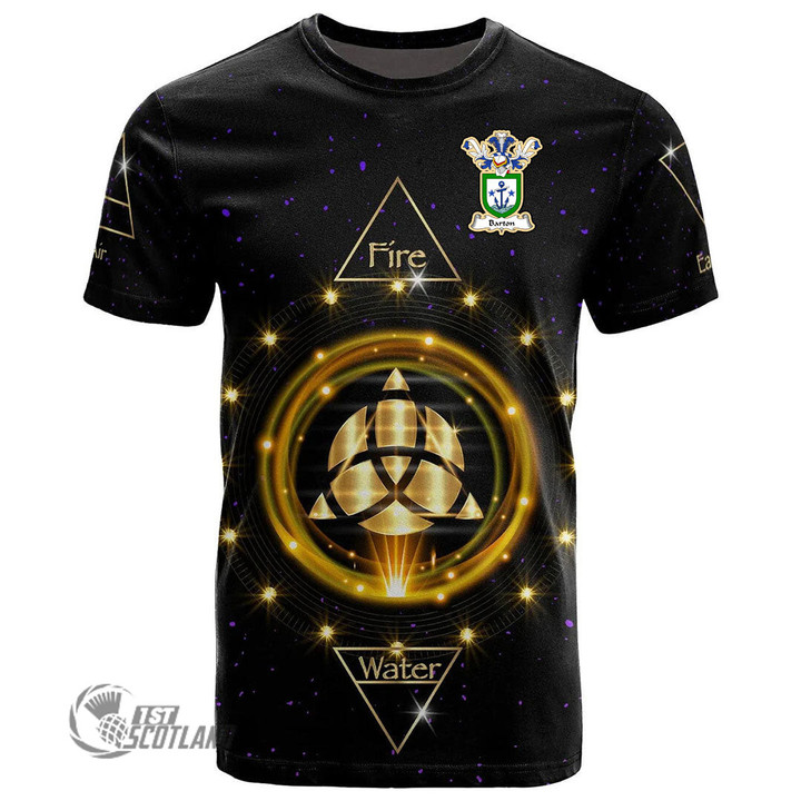 1stScotland Tee - Barton Family Crest T-Shirt - Celtic Wiccan Fire Earth Water Air A7 | 1stScotland