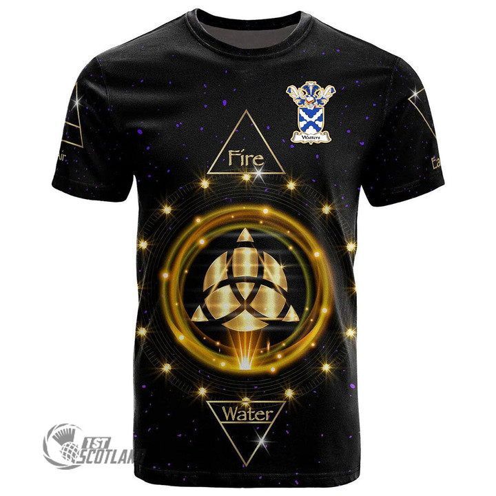1stScotland Tee - Watters Family Crest T-Shirt - Celtic Wiccan Fire Earth Water Air A7 | 1stScotland