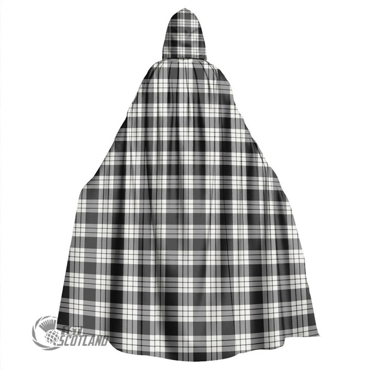 1stScotland Clothing - MacFarlane Black White Ancient Tartan Unisex Hooded Cloak A7 | 1stScotland
