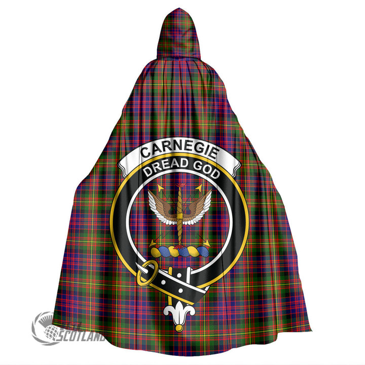 1stScotland Clothing - Carnegie Modern Clan Tartan Crest Unisex Hooded Cloak A7 | 1stScotland