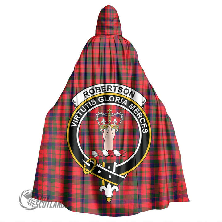 1stScotland Clothing - Robertson Modern Clan Tartan Crest Unisex Hooded Cloak A7 | 1stScotland