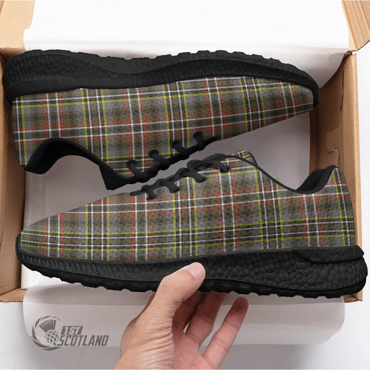 1stScotland Shoes - SCOTT GREEN WEATHERED Tartan Air Running Shoes A7