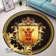 1stScotland Round Carpet - Harnie Family Crest Round Carpet - Gold Heraldic Shield A7 | 1stScotland