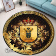 1stScotland Round Carpet - Somerville Family Crest Round Carpet - Golden Heraldic Shield A7 | 1stScotland
