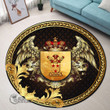 1stScotland Round Carpet - Laweston Family Crest Round Carpet - Golden Heraldic Shield Wings A7 | 1stScotland