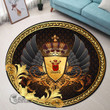 1stScotland Round Carpet - Burroughs Family Crest Round Carpet - Ornamental Heraldic Shield A7 | 1stScotland