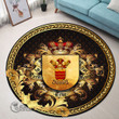 1stScotland Round Carpet - Drummond Family Crest Round Carpet - Golden Heraldic Shield A7 | 1stScotland