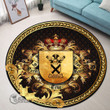 1stScotland Round Carpet - Colquhoun Family Crest Round Carpet - Golden Heraldic Shield A7 | 1stScotland