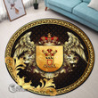 1stScotland Round Carpet - Rutherford Family Crest Round Carpet - Golden Heraldic Shield Wings A7 | 1stScotland