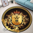 1stScotland Round Carpet - Horn or Horne Family Crest Round Carpet - Golden Heraldic Shield A7 | 1stScotland