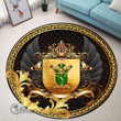 1stScotland Round Carpet - Corstorphine Family Crest Round Carpet - Ornamental Heraldic Shield Black Wings A7 | 1stScotland