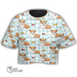 1stScotland Clothing - Corgi Dog with Crown - Croptop T-shirt A7 | 1stScotland