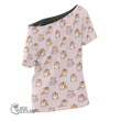 1stScotland Clothing - Cute Cartoon Corgi Dog - Off Shoulder T-Shirt A7 | 1stScotland