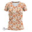1stScotland Clothing - Pattern of Corgi Dog - V-neck T-shirt A7 | 1stScotland